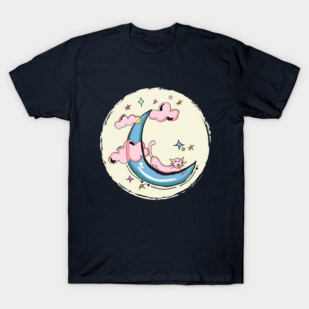 Moon and Cat T-Shirt by herubintang